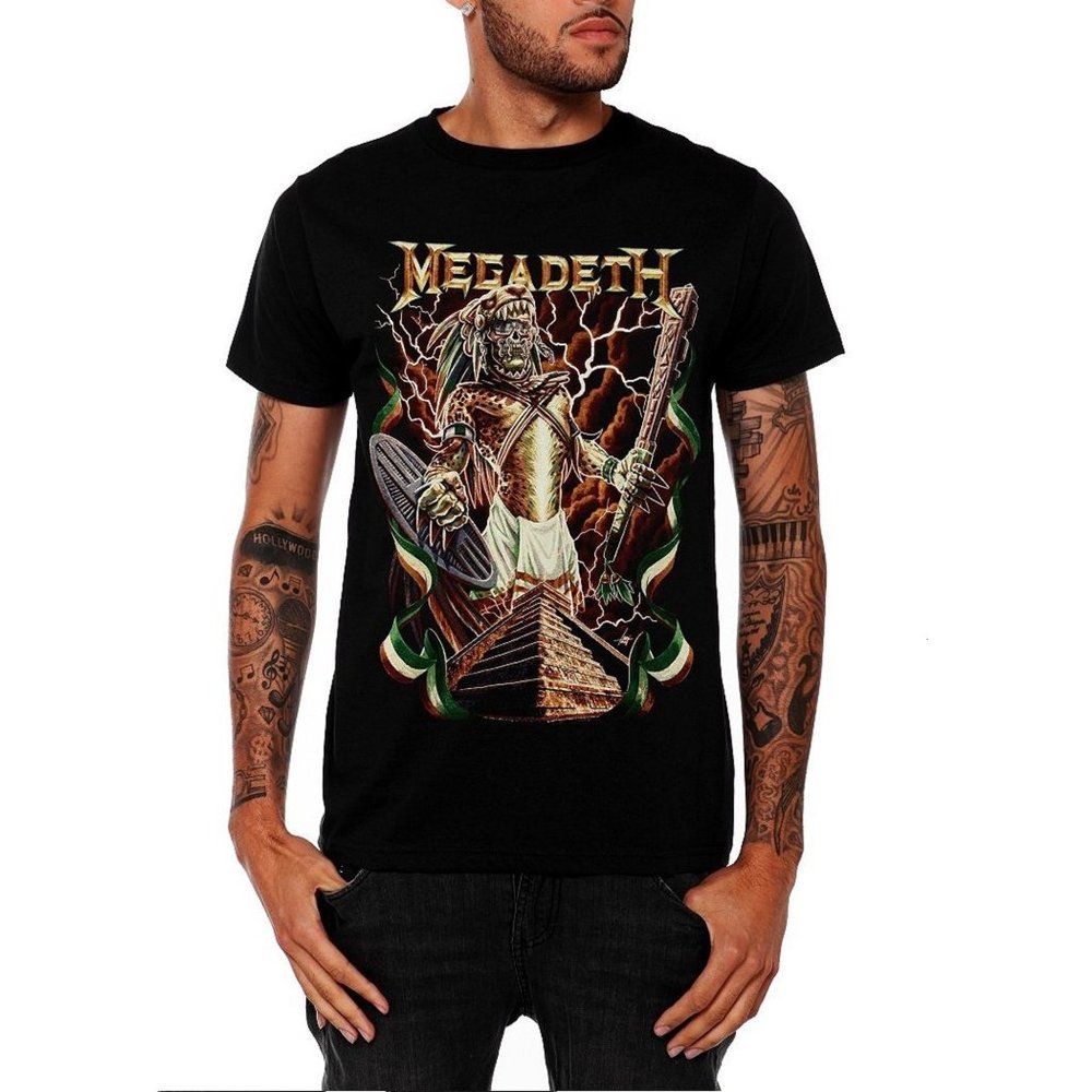 Megadeth Aztec Vic thrash heavy metal rock Official T-Shirt XL Last NWT - Picture 1 of 2
